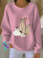 Woman’s Faith Art Vintage Print Casual Sweatshirt Pink / S