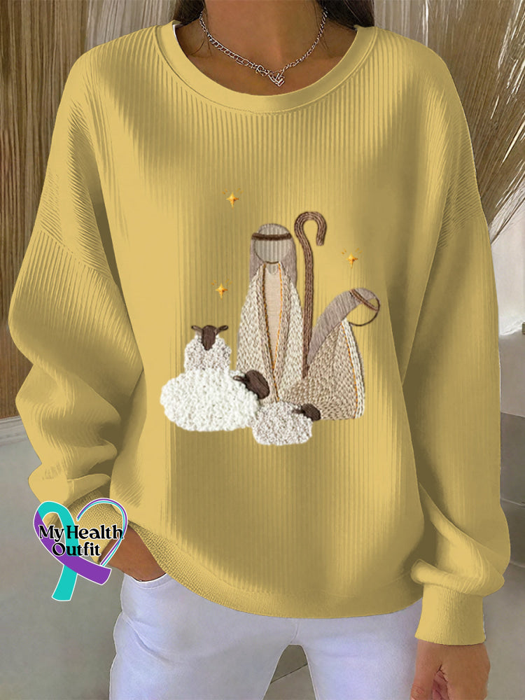 Woman’s Faith Art Vintage Print Casual Sweatshirt Yellow / S