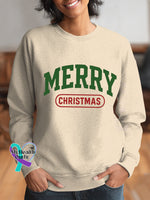 Woman’s Merry Christmas Art Vintage Print Casual Sweatshirt Apricot / S