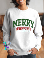 Woman’s Merry Christmas Art Vintage Print Casual Sweatshirt White / S