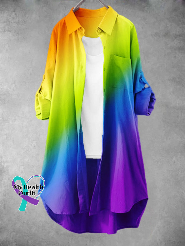 Women’ Lgbt Rainbow Gradient Art Print Dress Muilticolor / S