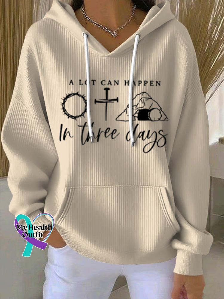 Women’s A Lot Can Happen Art Print Casual Sweatshirt Apricot / S