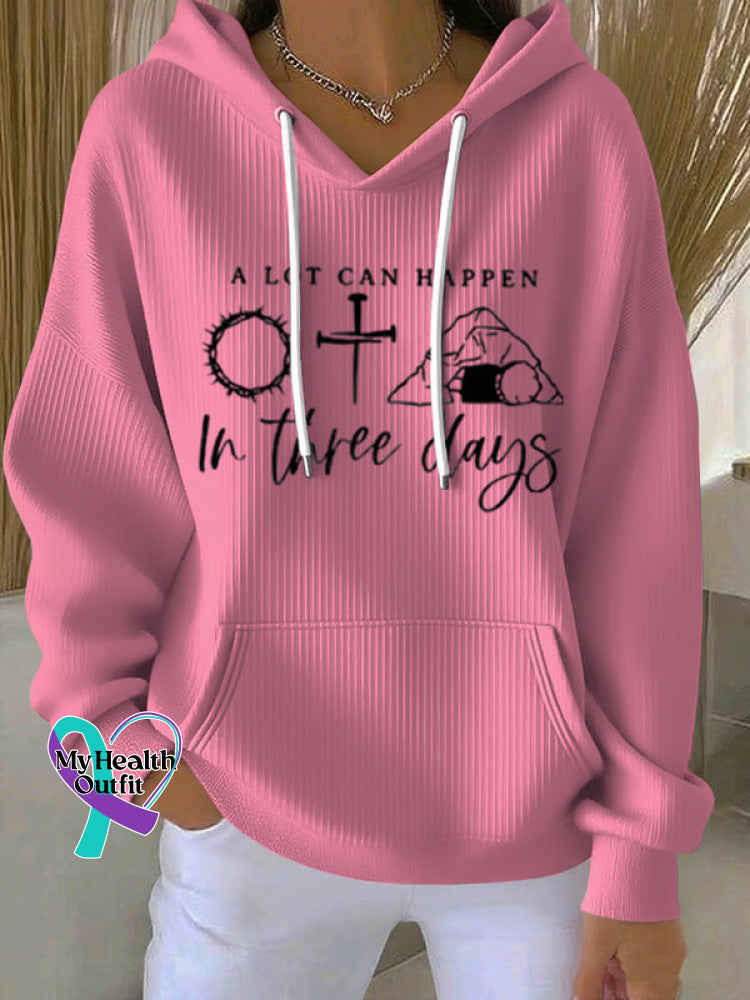 Women’s A Lot Can Happen Art Print Casual Sweatshirt Pink / S