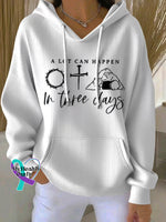 Women’s A Lot Can Happen Art Print Casual Sweatshirt White / S