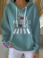 Women’s All You Need Is Love Art Print Casual Sweatshirt Blue / S