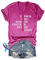 Women’s Autism Awareness Monogram Casual T-Shirt Pink / S