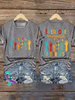 Womens Autism Awareness Print T-Shirt Grey / S