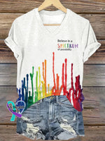 Women’s Autism Awareness Print T-Shirt White / S
