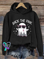 Women’s Back The Pink Breast Cancer Awareness Casual Hoodie Black / S