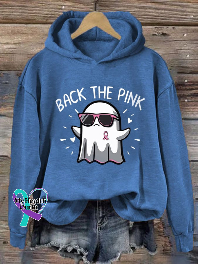 Women’s Back The Pink Breast Cancer Awareness Casual Hoodie Blue / S