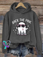 Women’s Back The Pink Breast Cancer Awareness Casual Hoodie Dark Grey / S
