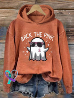 Women’s Back The Pink Breast Cancer Awareness Casual Hoodie Pumpkin Orange / S