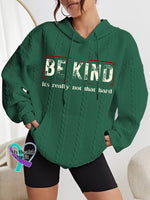 Women’s Be Kind It’s Really Not That Hard Art Print Casual Sweatshirt Green / S