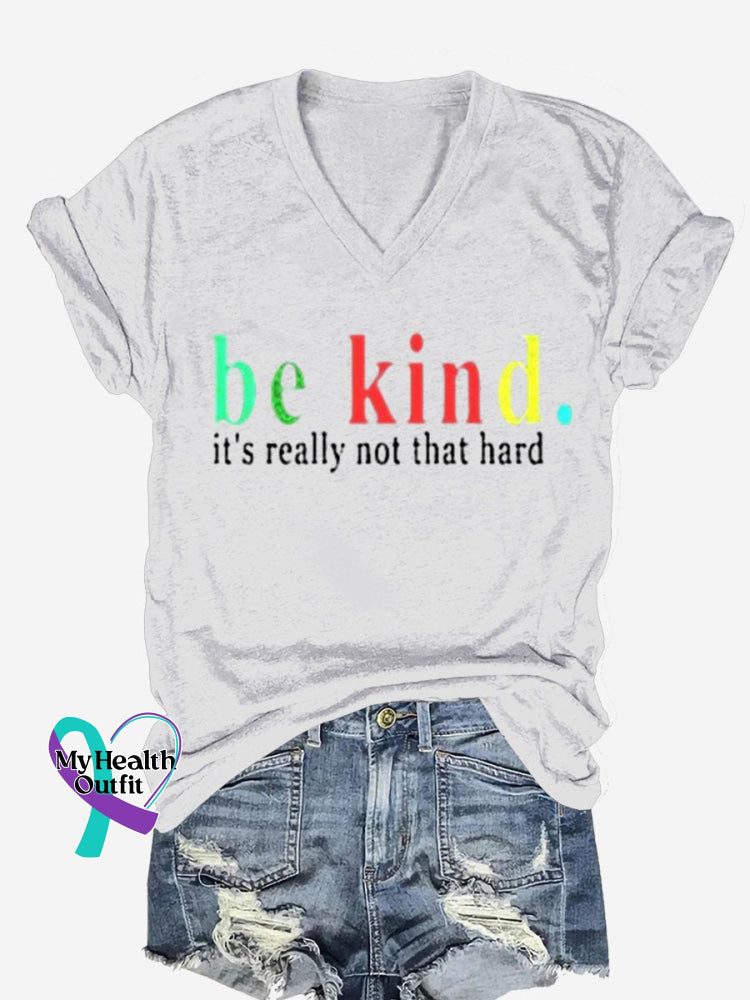 Women’s Be Kind It’s Really Not That Hard Print Casual T-Shirt White / S
