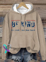 Women’s Be Kind It’s Really Not That Hard Print Hoodie Khaki / S