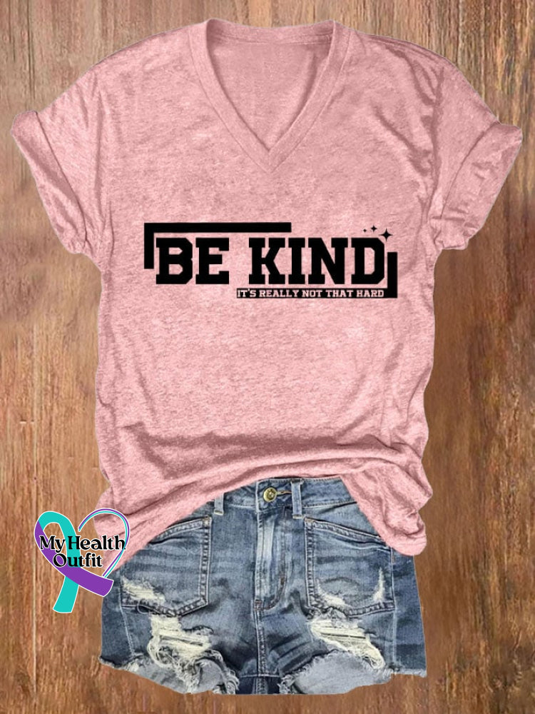 Women’s Be Kind It’s Really Not That Hard Print T-Shirt Pink / S