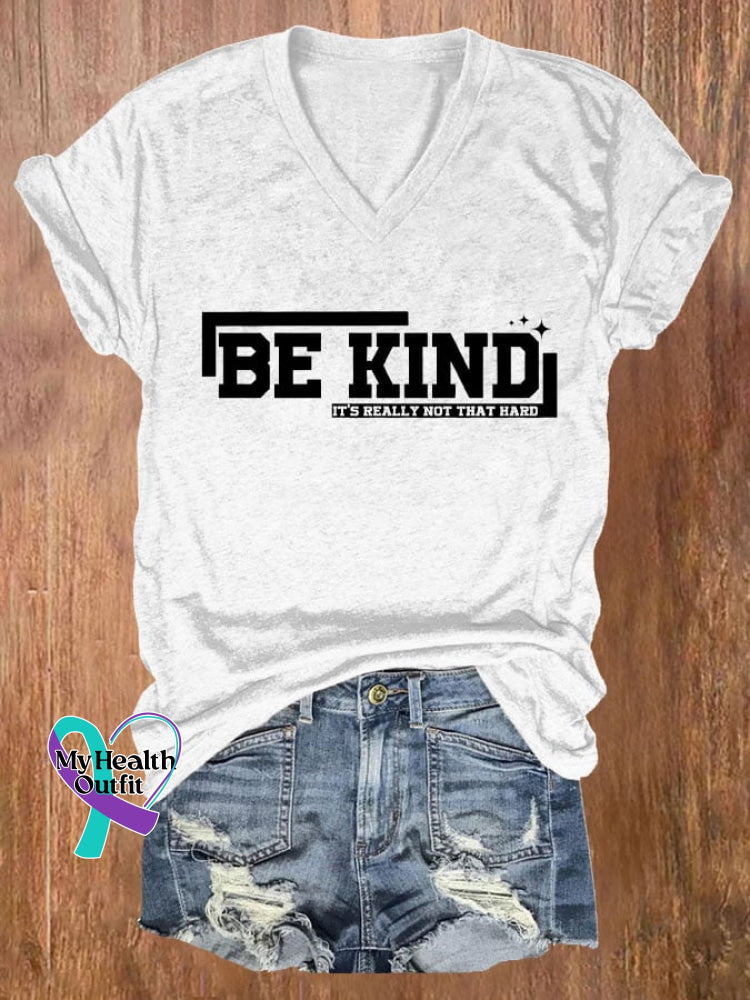 Women’s Be Kind It’s Really Not That Hard Print T-Shirt White / S