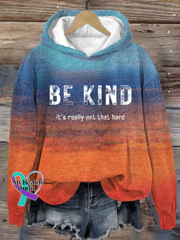 Women’s Be Kind It’s Really Not That Hard Printed Hoodie Orange / S