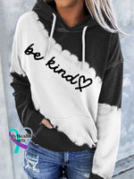Women’s Be Kind Print Pocket Casual Hoodies