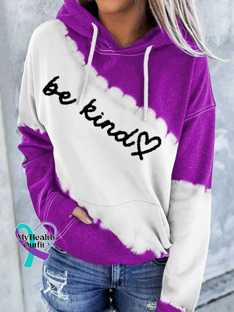 Women’s Be Kind Print Pocket Casual Hoodies