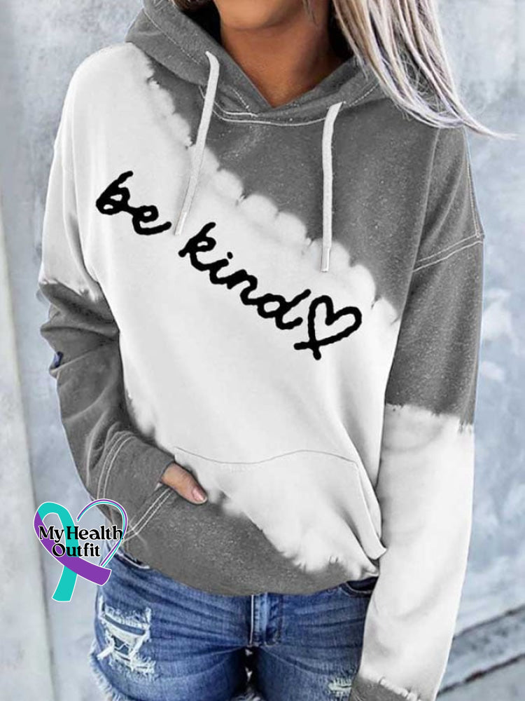 Women’s Be Kind Print Pocket Casual Hoodies