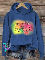 Women’s Be Real Not Perfect Print Casual Sweatshirt Blue / S