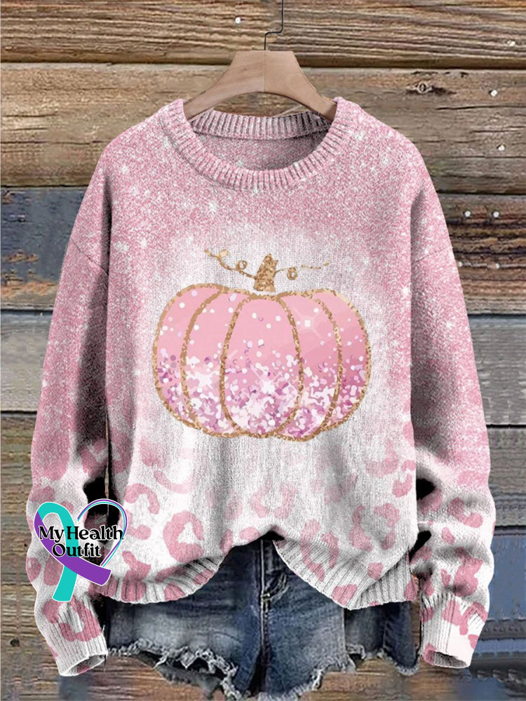 Women’s Breast Cancer Awareness V-Neck Casual T-Shirt Sweater / S