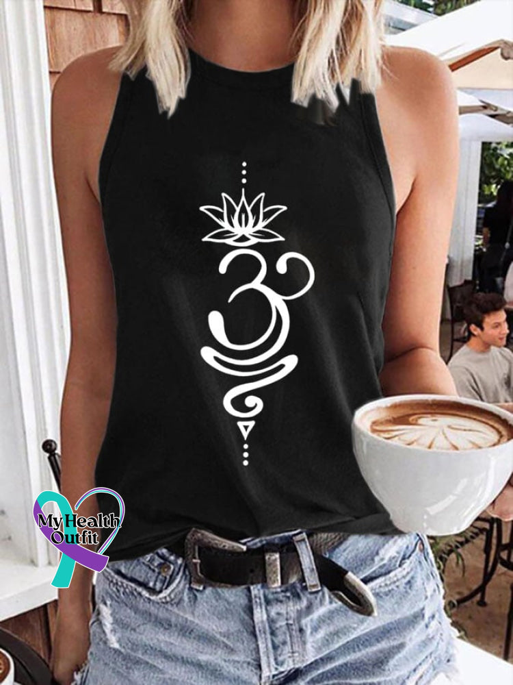 Women’s Breathe Symbol Printed Tank Top Black / S