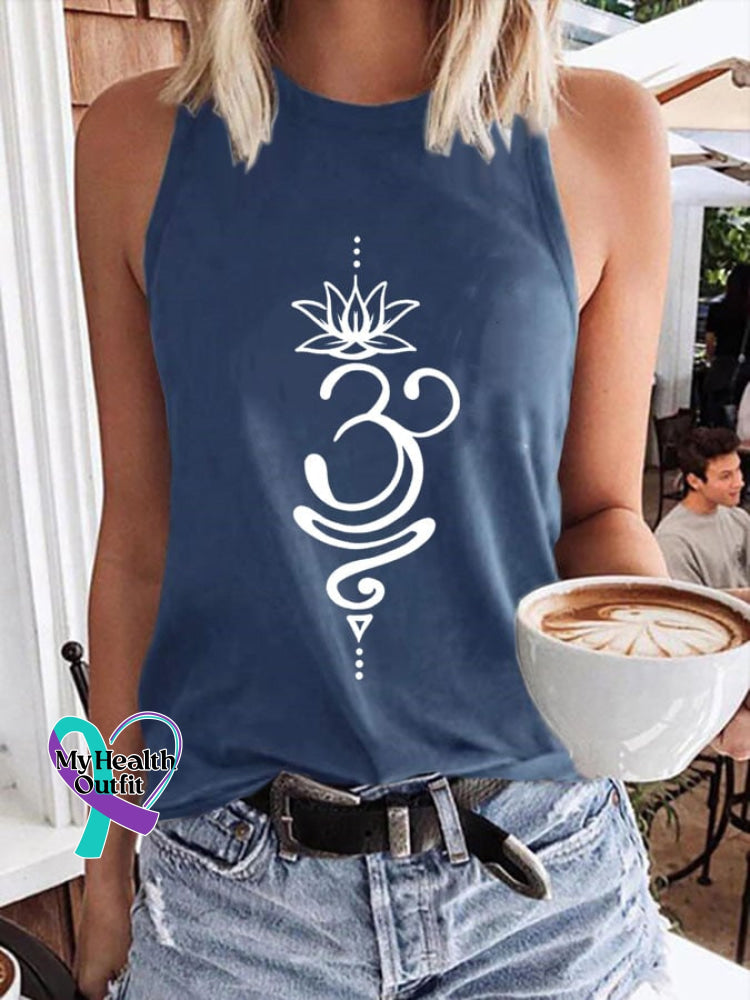 Women’s Breathe Symbol Printed Tank Top Blue / S
