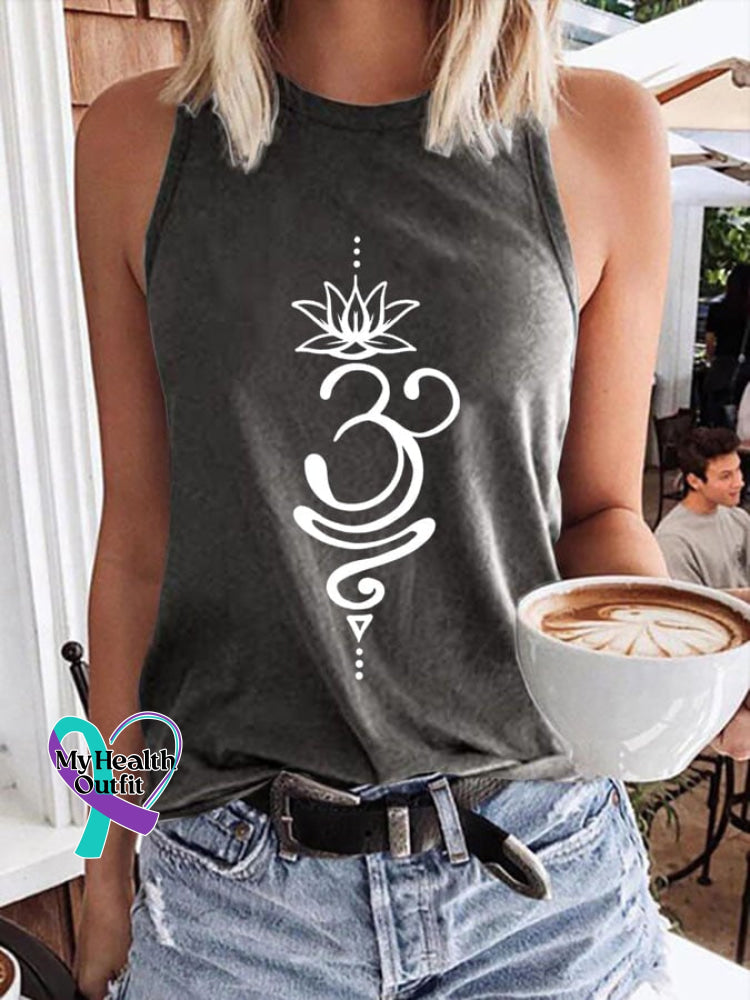 Women’s Breathe Symbol Printed Tank Top Dark Grey / S
