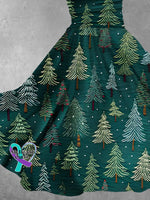 Women’s Christmas Gift Tree Print Design Maxi Dress