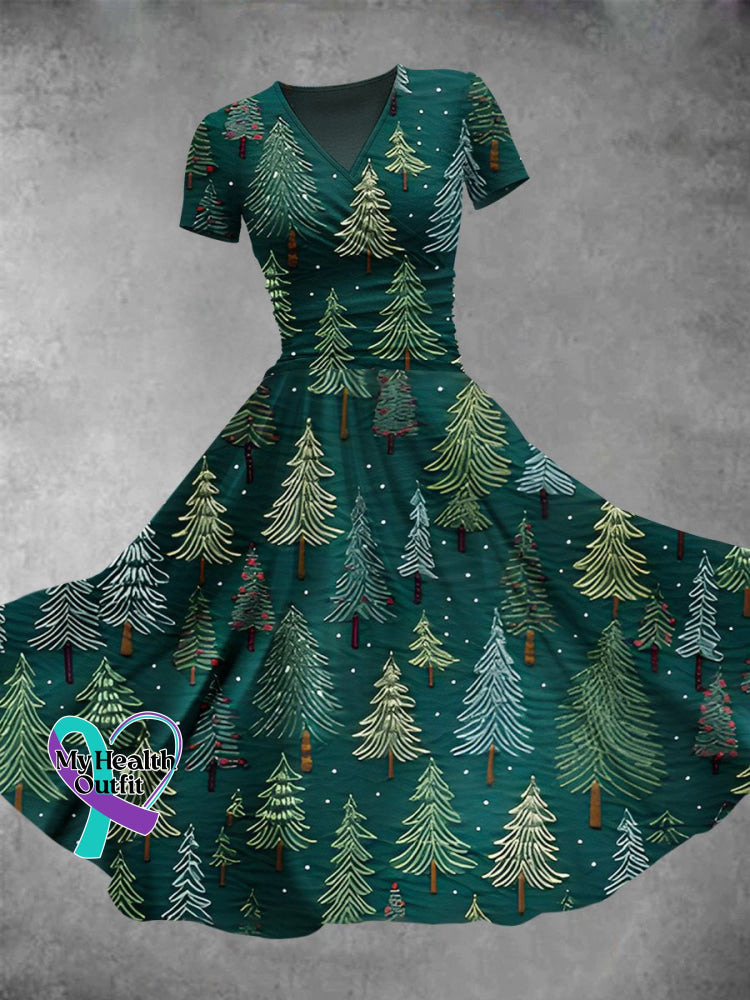 Women’s Christmas Gift Tree Print Design Maxi Dress Muilticolor / S