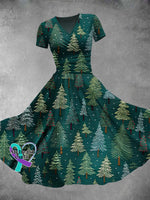 Women’s Christmas Gift Tree Print Design Maxi Dress Muilticolor / S