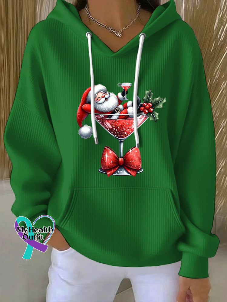 Women’s Christmas Santa Claus Print Casual Sweatshirt Green / S