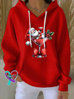 Women’s Christmas Santa Claus Print Casual Sweatshirt Red / S