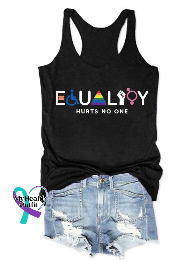 Women’s ’Equality Hurts No One’ Printed Tank Top Black / S