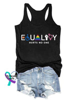 Women’s ’Equality Hurts No One’ Printed Tank Top Black / S