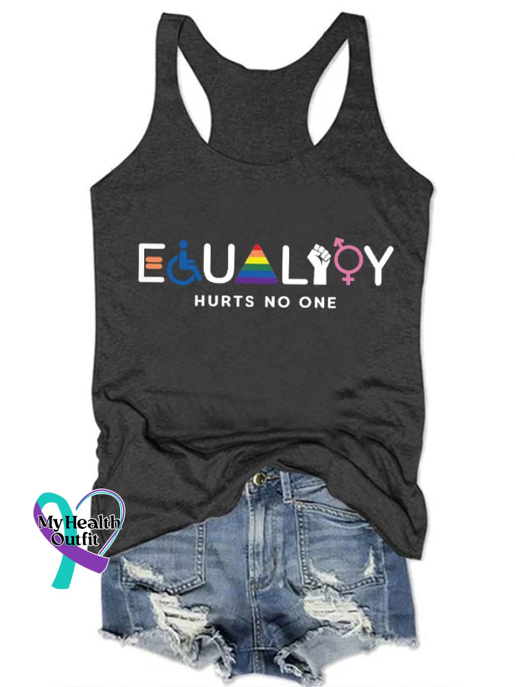 Women’s ’Equality Hurts No One’ Printed Tank Top Dark Grey / S