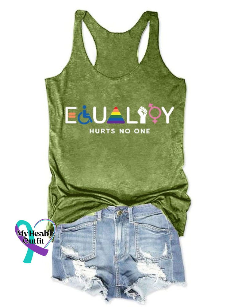 Women’s ’Equality Hurts No One’ Printed Tank Top Green / S
