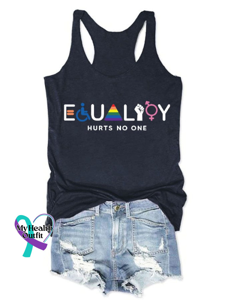 Women’s ’Equality Hurts No One’ Printed Tank Top Navy / S