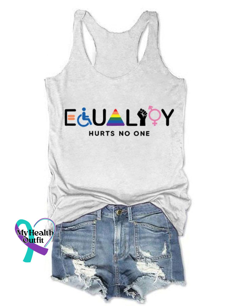 Women’s ’Equality Hurts No One’ Printed Tank Top White / S