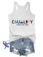 Women’s ’Equality Hurts No One’ Printed Tank Top White / S