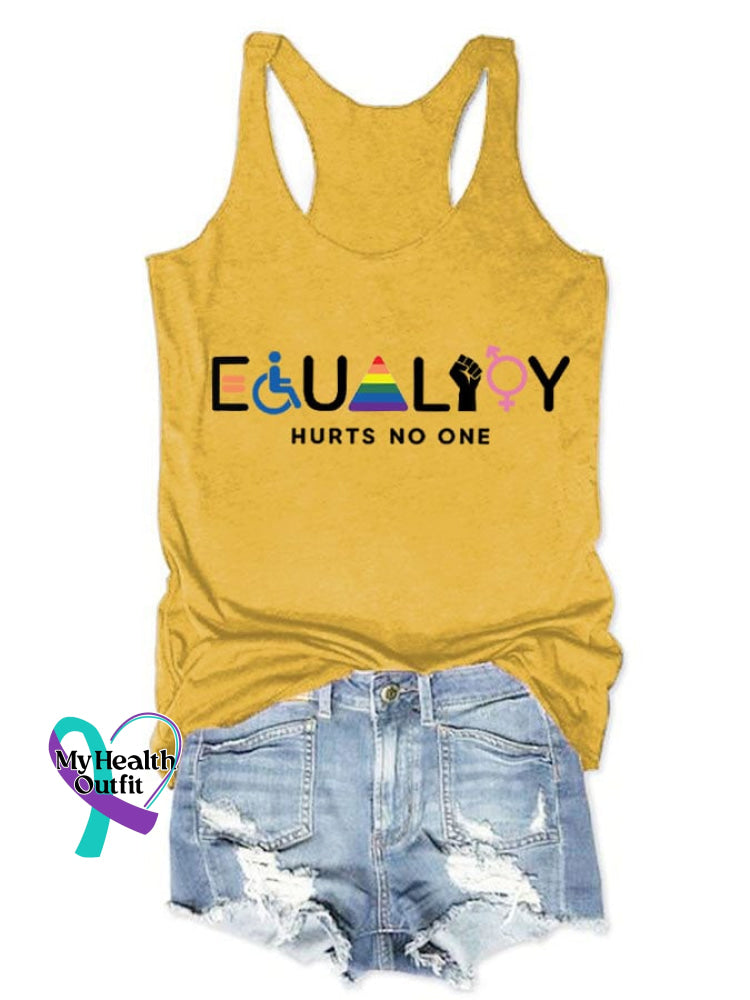Women’s ’Equality Hurts No One’ Printed Tank Top Yellow / S