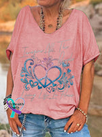 Women’s Imagine Hippie People Living Life In Peace And Love Print T-Shirt Pink / S