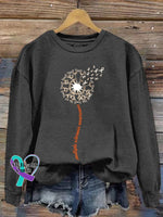 Women’s In March We Wear Orange Dandelion M.s Awareness Printed Sweatshirt Dark Grey / S