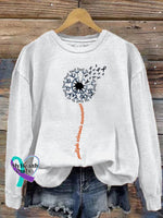 Women’s In March We Wear Orange Dandelion M.s Awareness Printed Sweatshirt White / S