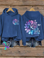 Women’s It’s Okay If The Only Thing You Do Today Is Breathe Print Casual Hoodie Blue / S