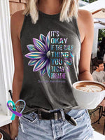 Women’s It’s Okay If The Only Thing You Do Today Is Breathe Print Classic Vest Grey / S