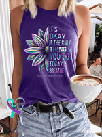 Women’s It’s Okay If The Only Thing You Do Today Is Breathe Print Classic Vest Purple / S