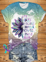 Women’s It’s Okay If The Only Thing You Do Today Is Breathe Sunflower Print Short Sleeve